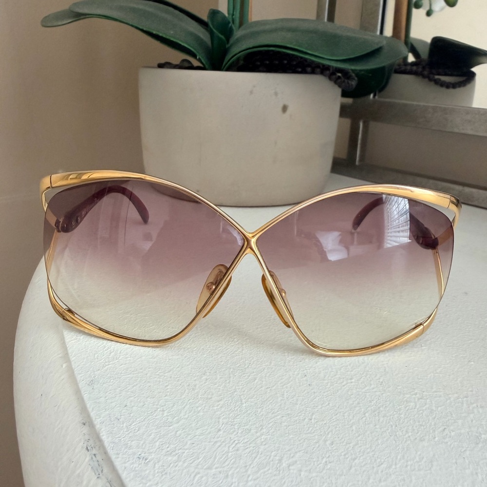 Vintage Christian Dior Gold Frame Sunglasses
